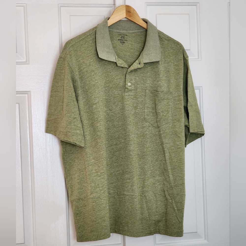 George Light Green Men's Polo Shirt Size XL